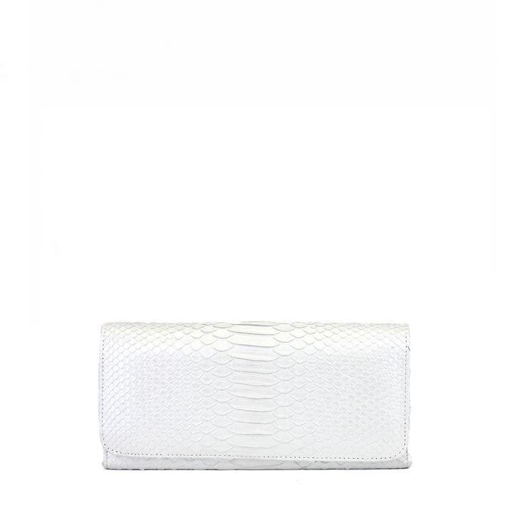 SIDECAR CLUTCH - PYTHON PEARL WHITE
