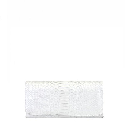 SIDECAR CLUTCH - PYTHON PEARL WHITE