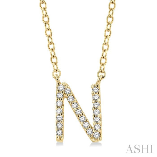 14K YG DIAMOND INITIAL N 0.07CTW