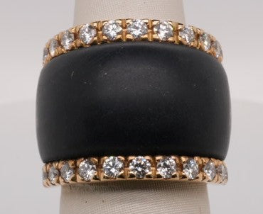LADIES 18KYG CHALCEDONY 1.18CT DIA RING