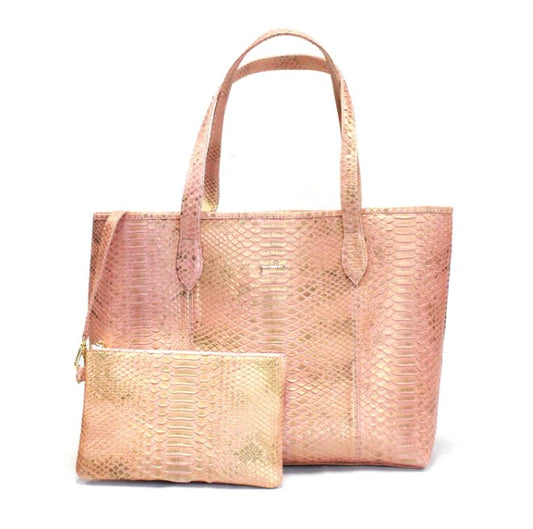 AMELIA TOTE - PYTHON PINK