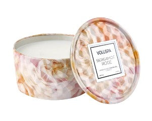 VOLUSPA BERGAMOT ROSE 6OZ MINI TIN CANDLE