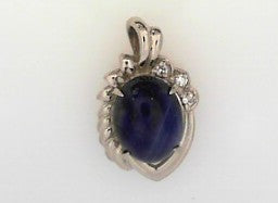LADIES PLATINYM PENDANT SAPH-3.52CTW DIA-0.03CTW