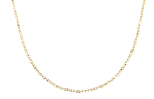 14K YG 18" CULTTURED PEARL 4-4.5MM & PAPERCLIP NECKLACE