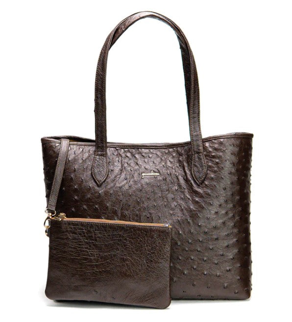 AMELIA TOTE - OSTRICH BROWN