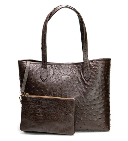AMELIA TOTE - OSTRICH BROWN