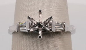 LADIES 14K WG 0.15CTW BGT SEMI