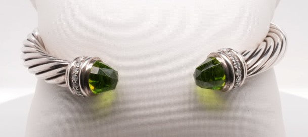 925 7MM PERIDOT DIAMONDS YURMAN BRACELET