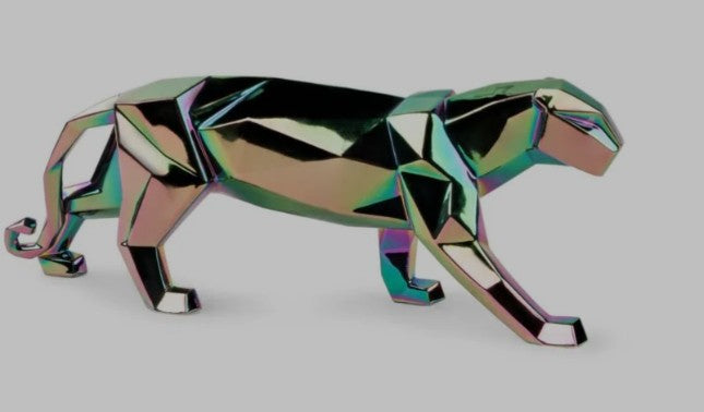 Lladro Panther Sculpture. Iridiscent