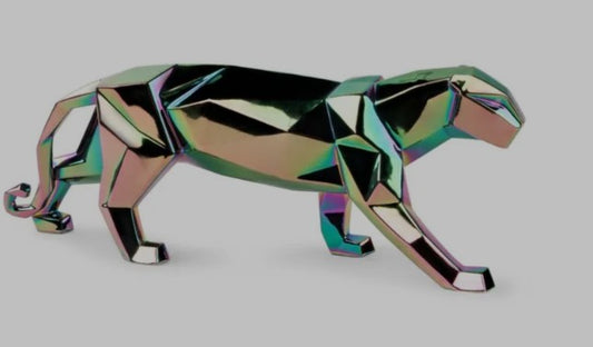 Lladro Panther Sculpture. Iridiscent