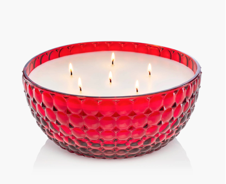 VOLUSPA CHERRY GLOSS 6 WICK GLASS BOWL CANDLE