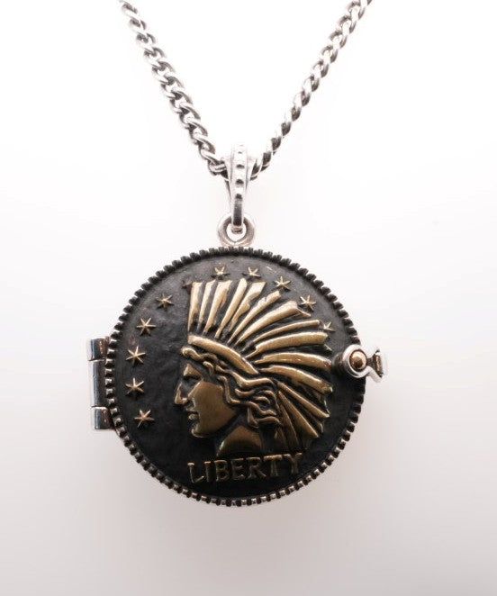 925 KING BABY LIBERTY HEADDRESS LOCKET 24 IN.