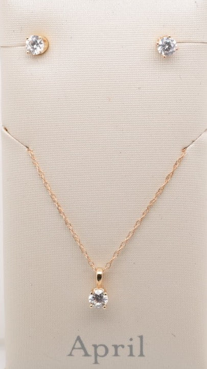 14KY YG BASKET SOLITAIRE PENDANT ON 14" CHAIN