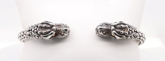 LADIES SS/18K BALI NAGA HEAD BANGLE