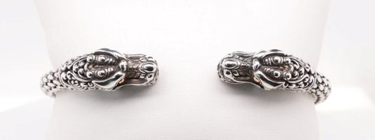 LADIES SS/18K BALI NAGA HEAD BANGLE