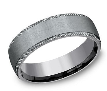6.5MM KNURLED EDGE SATIN CTR TANTALUM  SZ 10