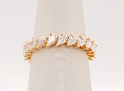 LADIES 18KYG PEAR DIAMOND ETERNITY BAND 1.10CTW