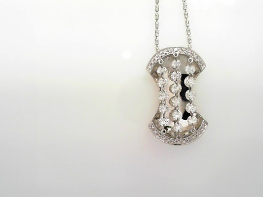 LADIES 18KW PIERCED DIAMOND PENDANT 2.13CTW