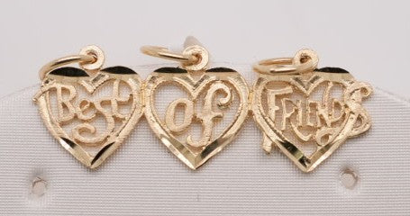 14K YG 3 CHARMS BEST OF FRIENDS