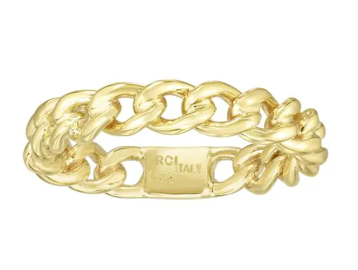 14K YG SIZE 7 CURB LINK RING