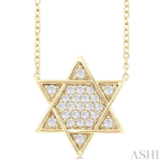 14K YG DIAMOND STAR OF DAVID PENDANT 0.25CTW