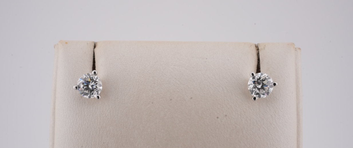 LAB GROWN 14K WG STUDS 1.03CTW