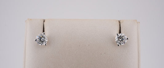 LAB GROWN 14K WG STUDS 1.03CTW