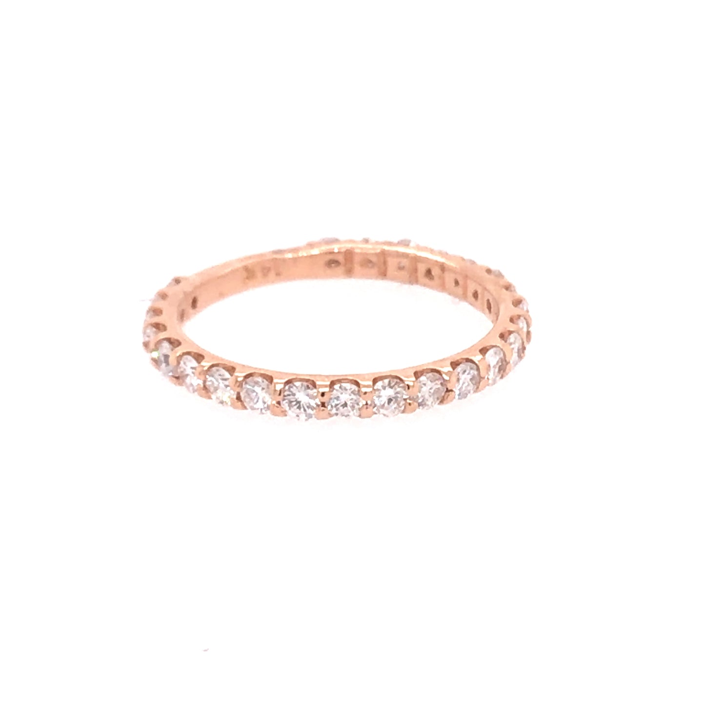 14K RG 1.0 CTW DIAMOND WEDDING BAND 24 STONES