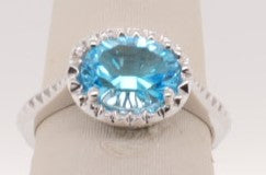 14KWG BLUE TOPAZ RING BT=2.20CT RD=.02CT