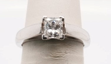 LADIES PLATINUM PRINCESS SOLITAIRE  0.62CTW VVS2/G GIA 127112759