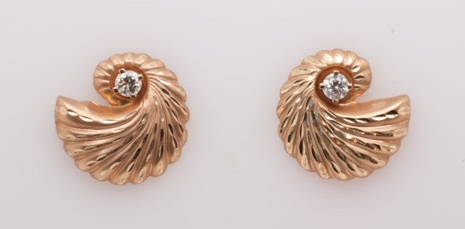 14K YG EARRING JACKETS WITH 0.20CTW ROUND DIAMOND STUDS