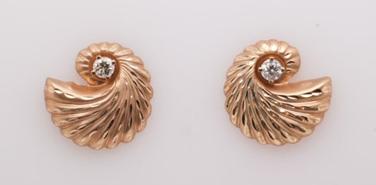 14K YG EARRING JACKETS WITH 0.20CTW ROUND DIAMOND STUDS