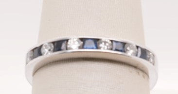 LADIES 14KW SAPPHIRES APX 0.20CTW  & DIAMONDS 0.18CTW BAND