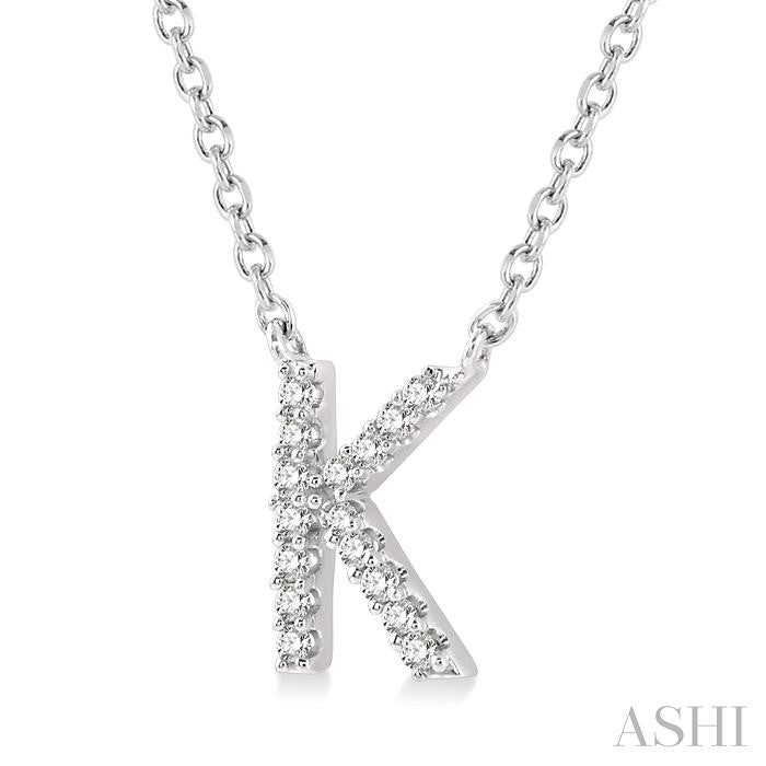 14K WG DIAMOND INITIAL K 0.05CTW