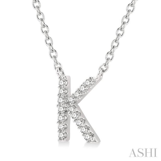 14K WG DIAMOND INITIAL K 0.05CTW