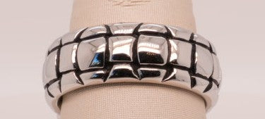 COBALT TROY WOVEN HIGH POLISHED MENS BAND
