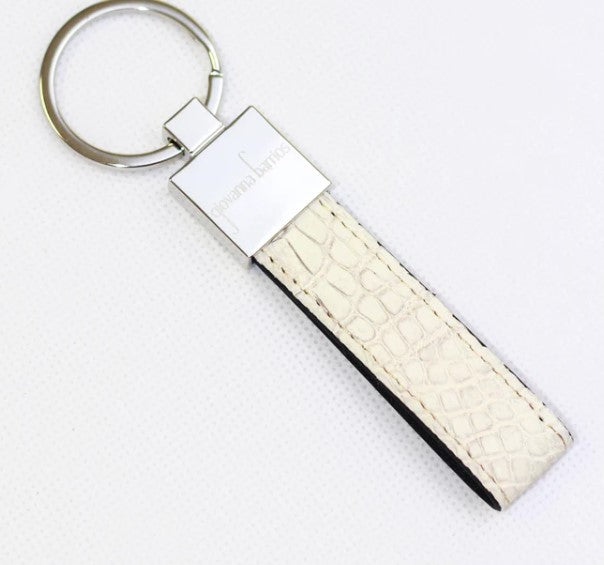KEY HOLDER CROCODILE- CREAM (CIRCLES)
