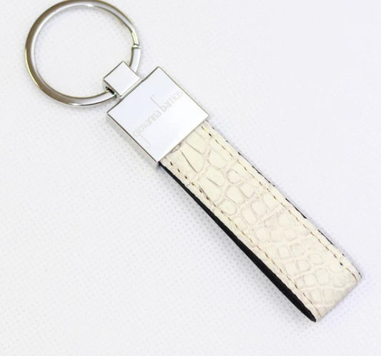 KEY HOLDER CROCODILE- CREAM (CIRCLES)