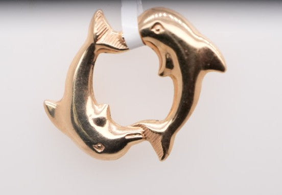 14K YG DOLPHINS CHARM