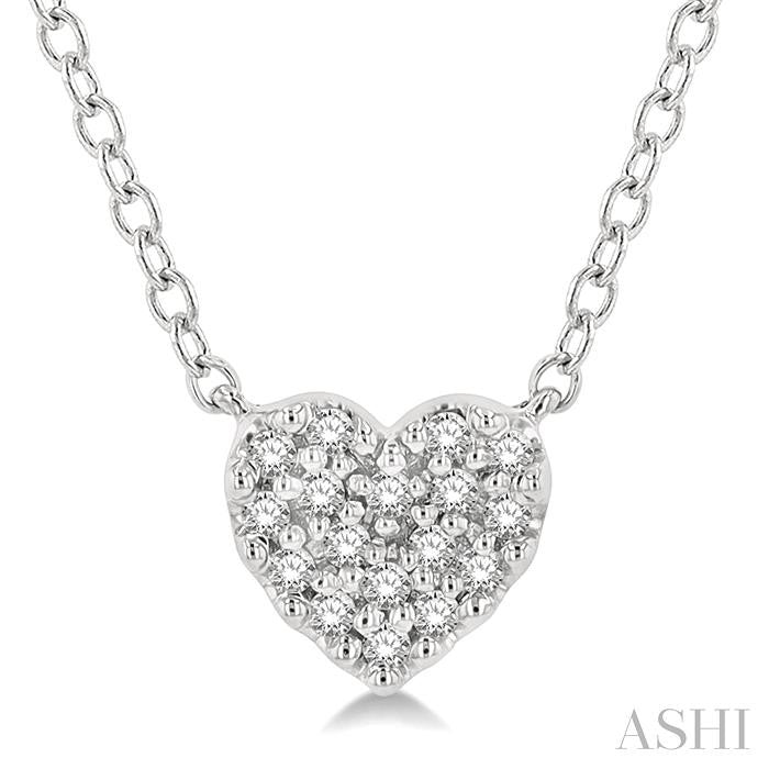 14K WG DIAMOND HEART PETITE PENDANT 0.10CTW
