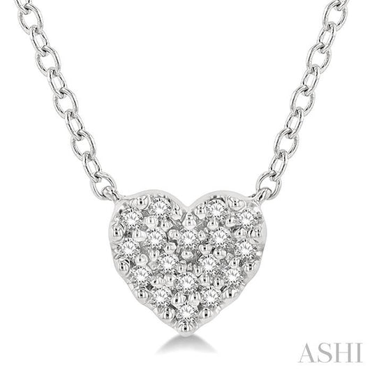 14K WG DIAMOND HEART PETITE PENDANT 0.10CTW