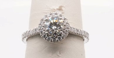 PLATINUM ENG RING ROUND CENTER 0.70CTW VS2/I 1.34CTW GIA 5172219583
