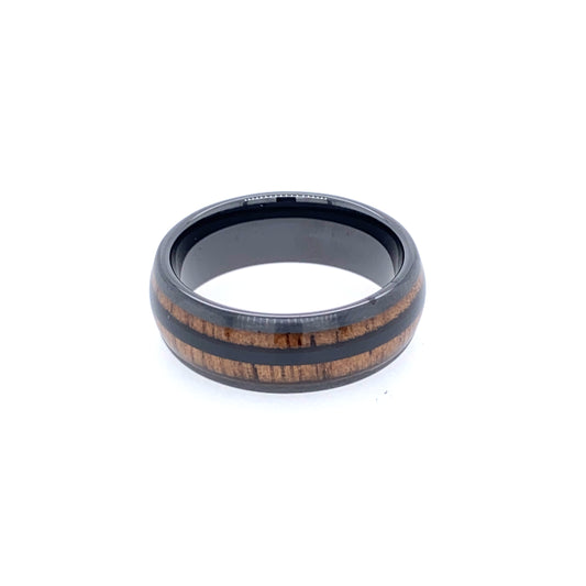 CERAMIC 8MM RING INLAID WOOD FROM M1 GARAND STOCK SIZE 10