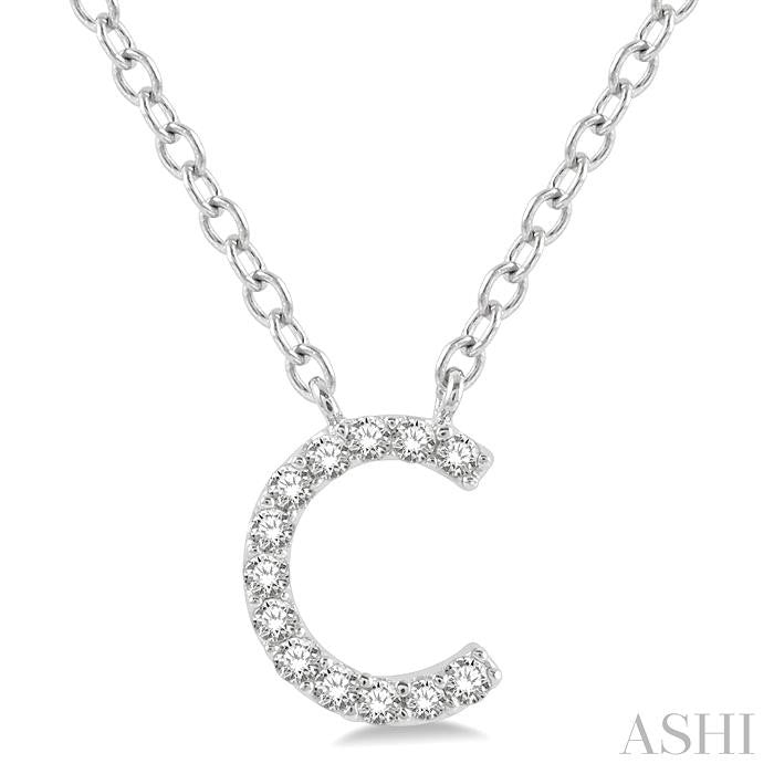14K WG DIAMOND INITIAL C 0.05CTW