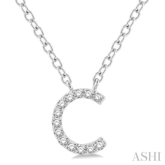 14K WG DIAMOND INITIAL C 0.05CTW