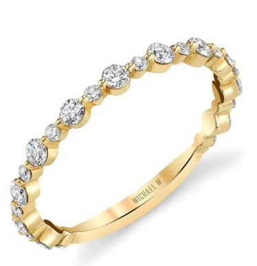 MICHAEL M 18KY Classic Diamond Cluster Band .50CTW