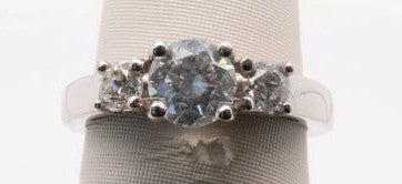 LADIES PALLADIUM 3-STONE RING CENTER ROUND 0.70CTW VS1/G GIA 12054394