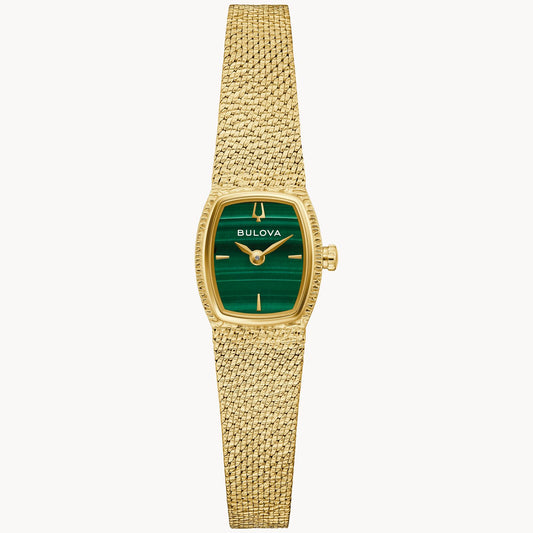 BULOVA GODDESS OF TIME YELLOW MALACHITE BULOVA LADIES WATCH