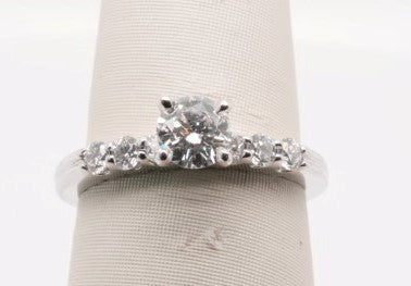 LADIES 14K WG DIAMOND ENG RING APX 0.50CT CENTER SI2/H SETTING APX 0.3