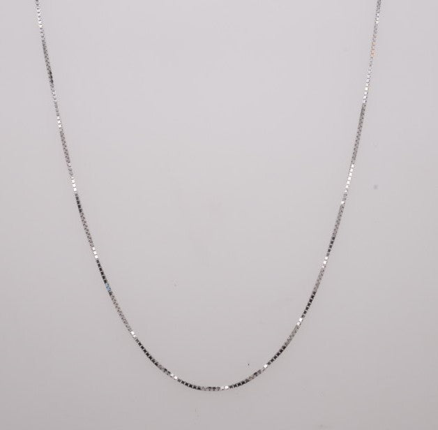 14K WG CABLE CHAIN 18" WITH 16" 1MM LOBSTER CLASP